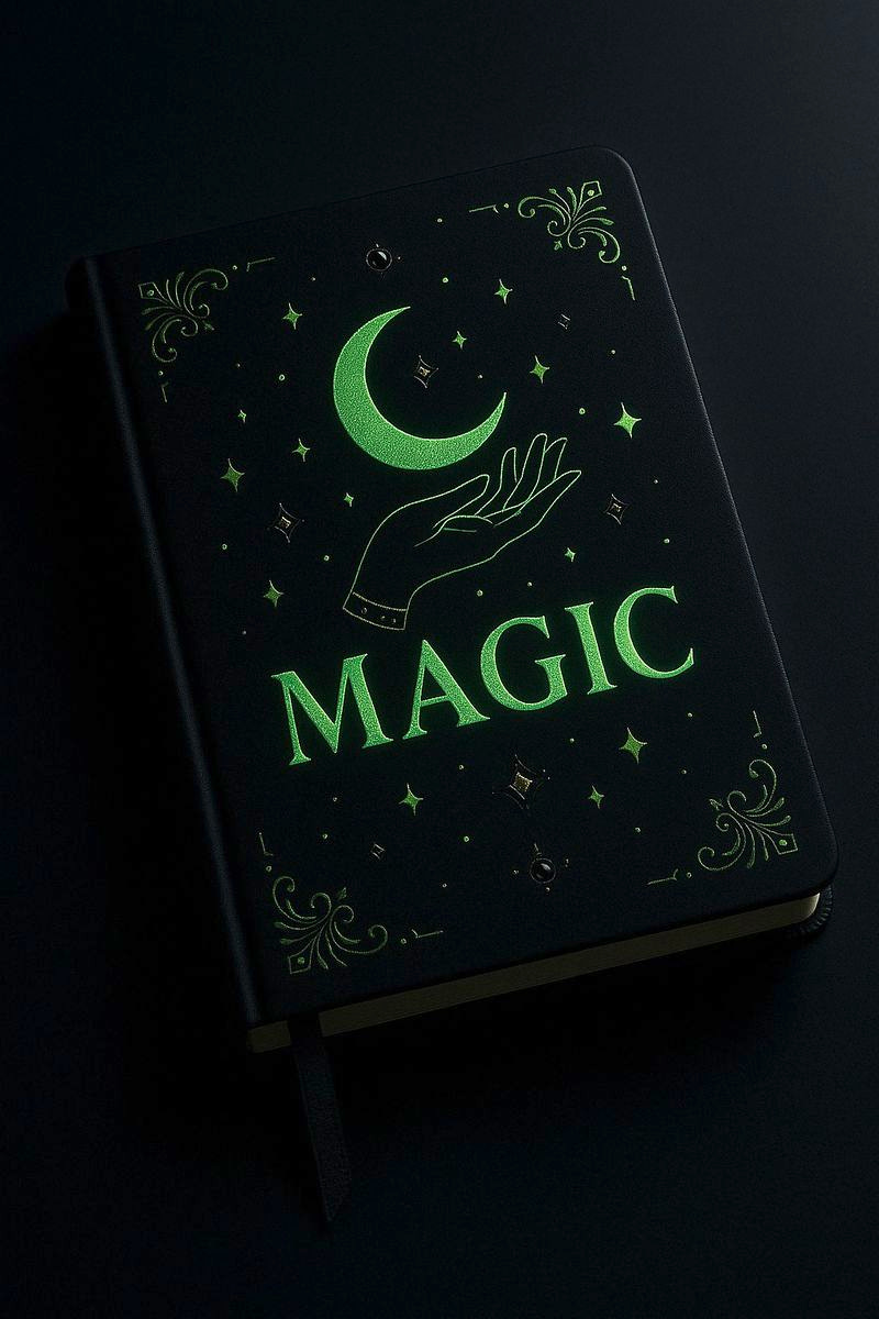 Glow-in-the-dark ink on a book cover