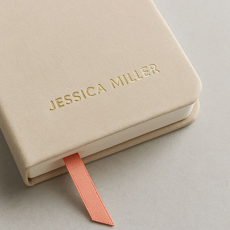 Personalised journal with ribbon marker
