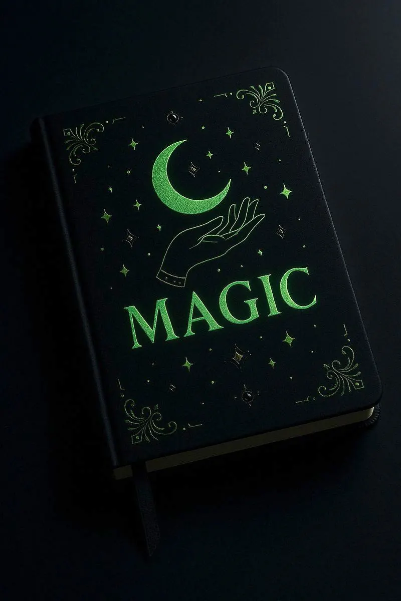 Glow-in-the-dark ink on a book cover