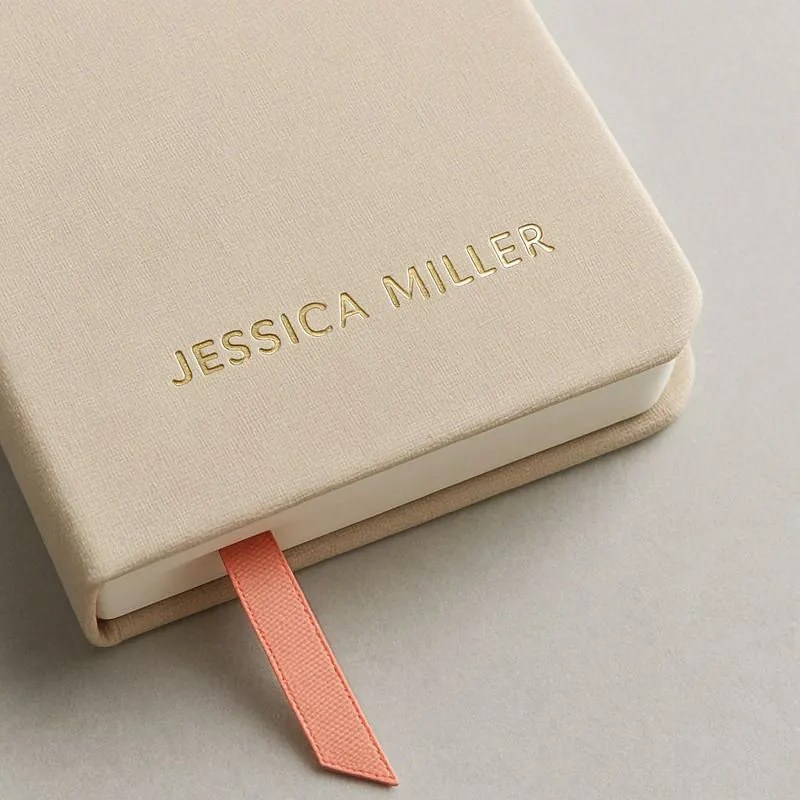 Personalised journal with ribbon marker